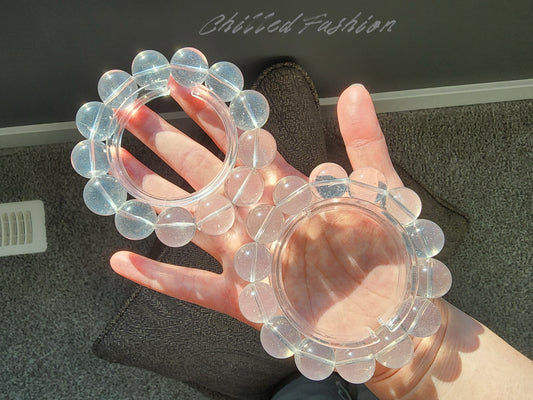 [Bracelet] Clear Quartz with White Inclusions Bracelet