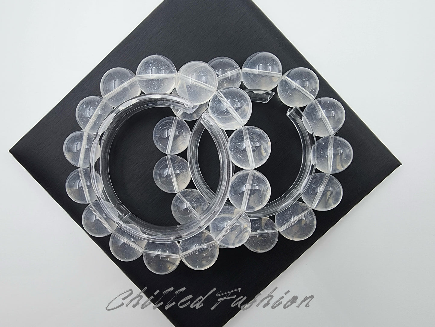 [Bracelet] Clear Quartz with White Inclusions Bracelet
