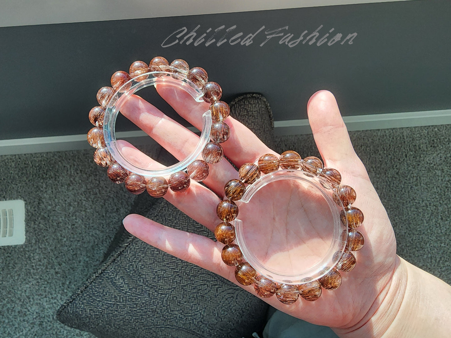 [Bracelet] 11mm Dusty Rose Rutilated Quartz Bracelet