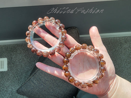 [Bracelet] 11mm Dusty Rose Rutilated Quartz Bracelet