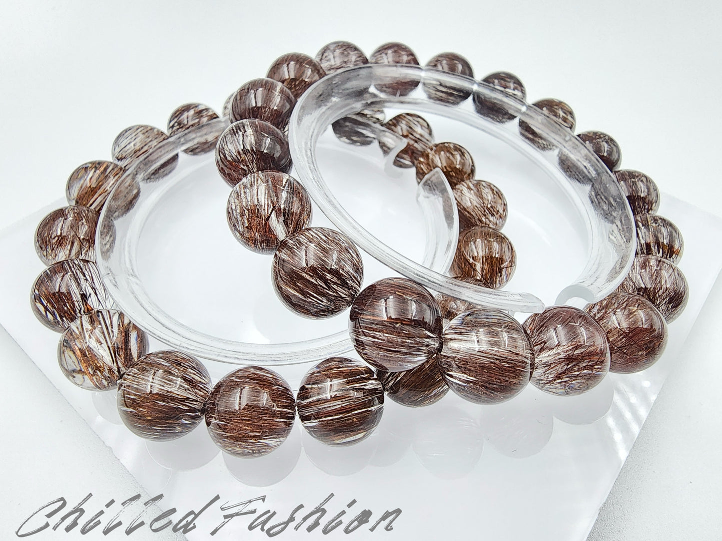 [Bracelet] 11mm Dusty Rose Rutilated Quartz Bracelet