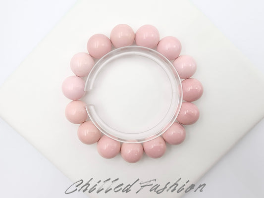 [Bracelet] 14mm Natural Pink Opal Bracelet