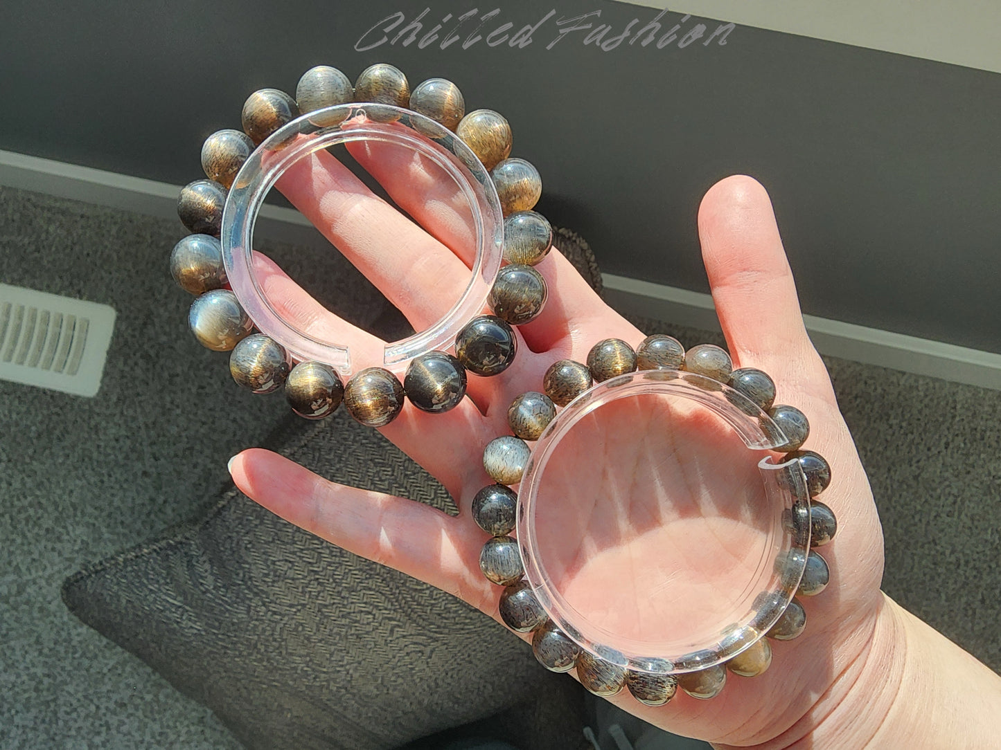 [Bracelet] Sri Lankan Black Gold Skeletal Sunstone Bracelet