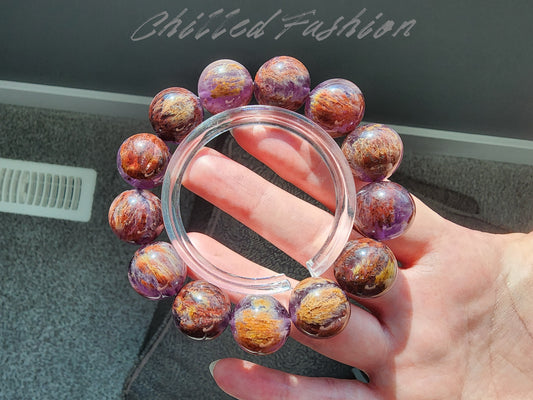 [Bracelet] 16mm Purple Phantom Quartz Bracelet
