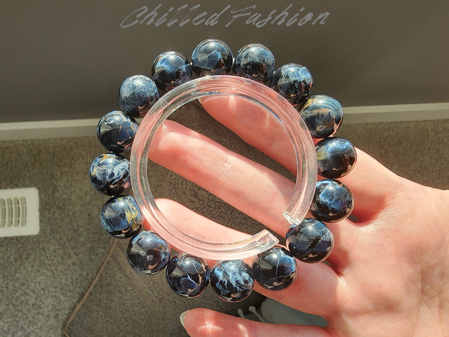 [Bracelet] 12mm Natural Namibian Pietersite Beaded Bracelet
