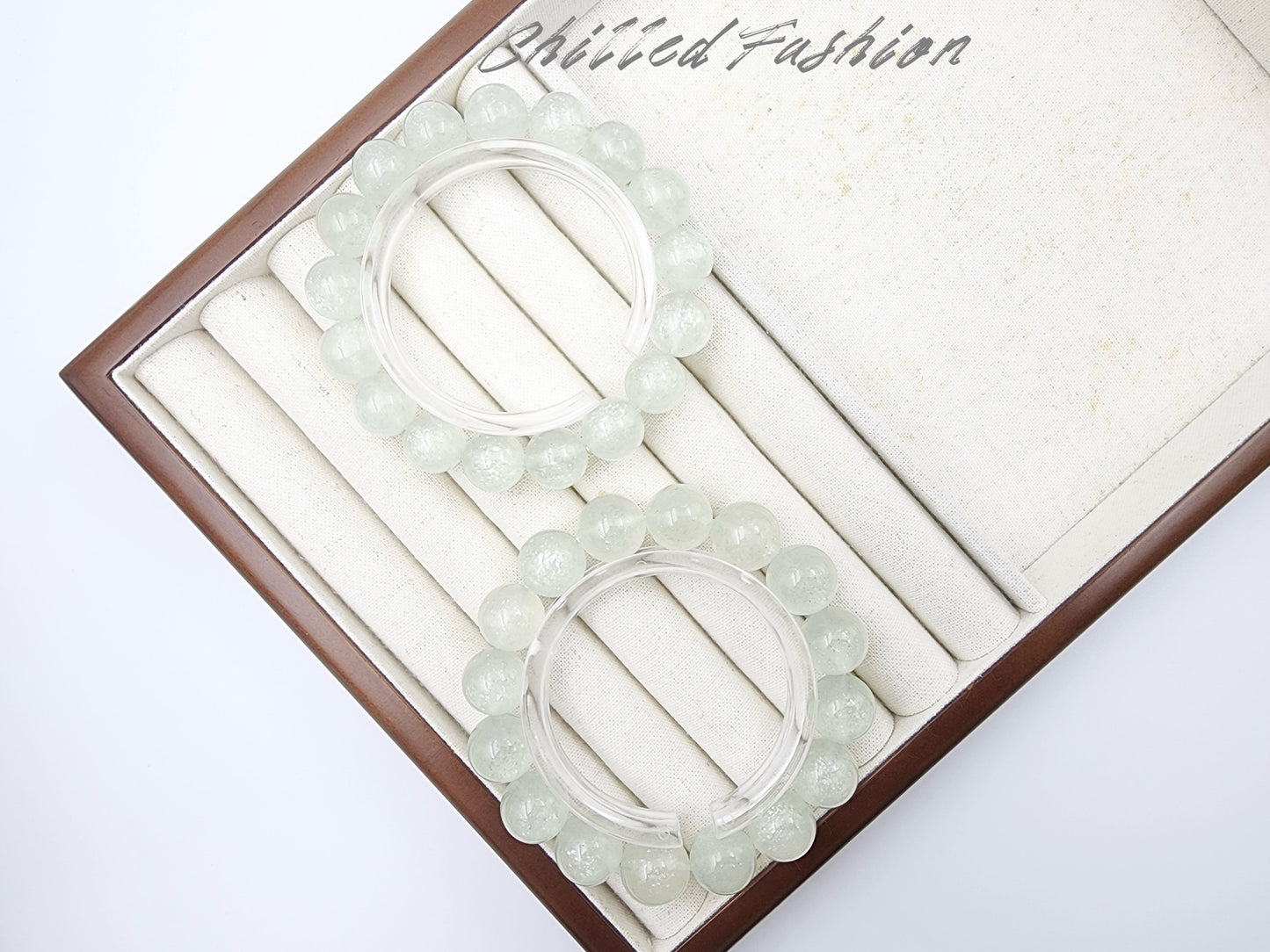 [Bracelet] Sparkly White Strawberry Quartz Bracelet