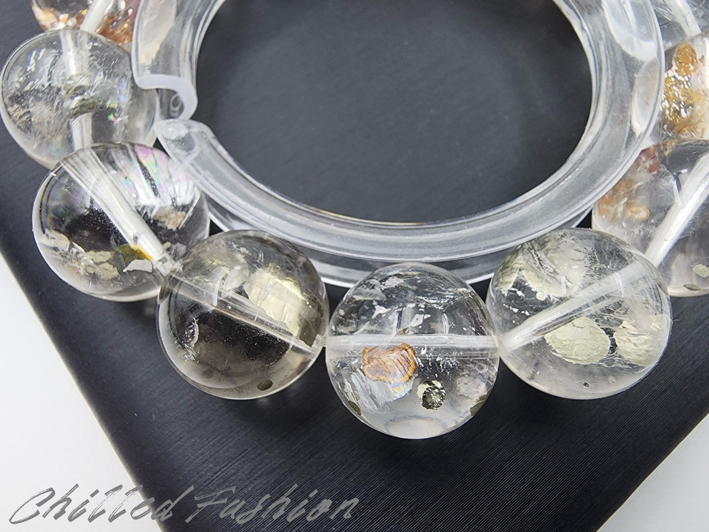 [Bracelet] 15mm Chalcopyrite Included Quartz Bracelet