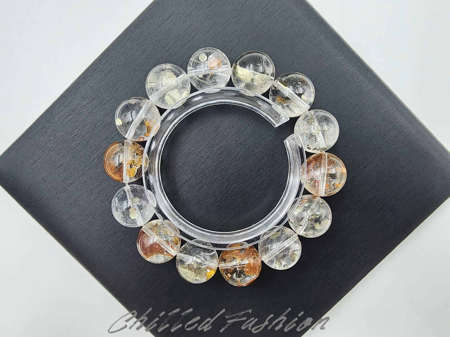 [Bracelet] 15mm Chalcopyrite Included Quartz Bracelet