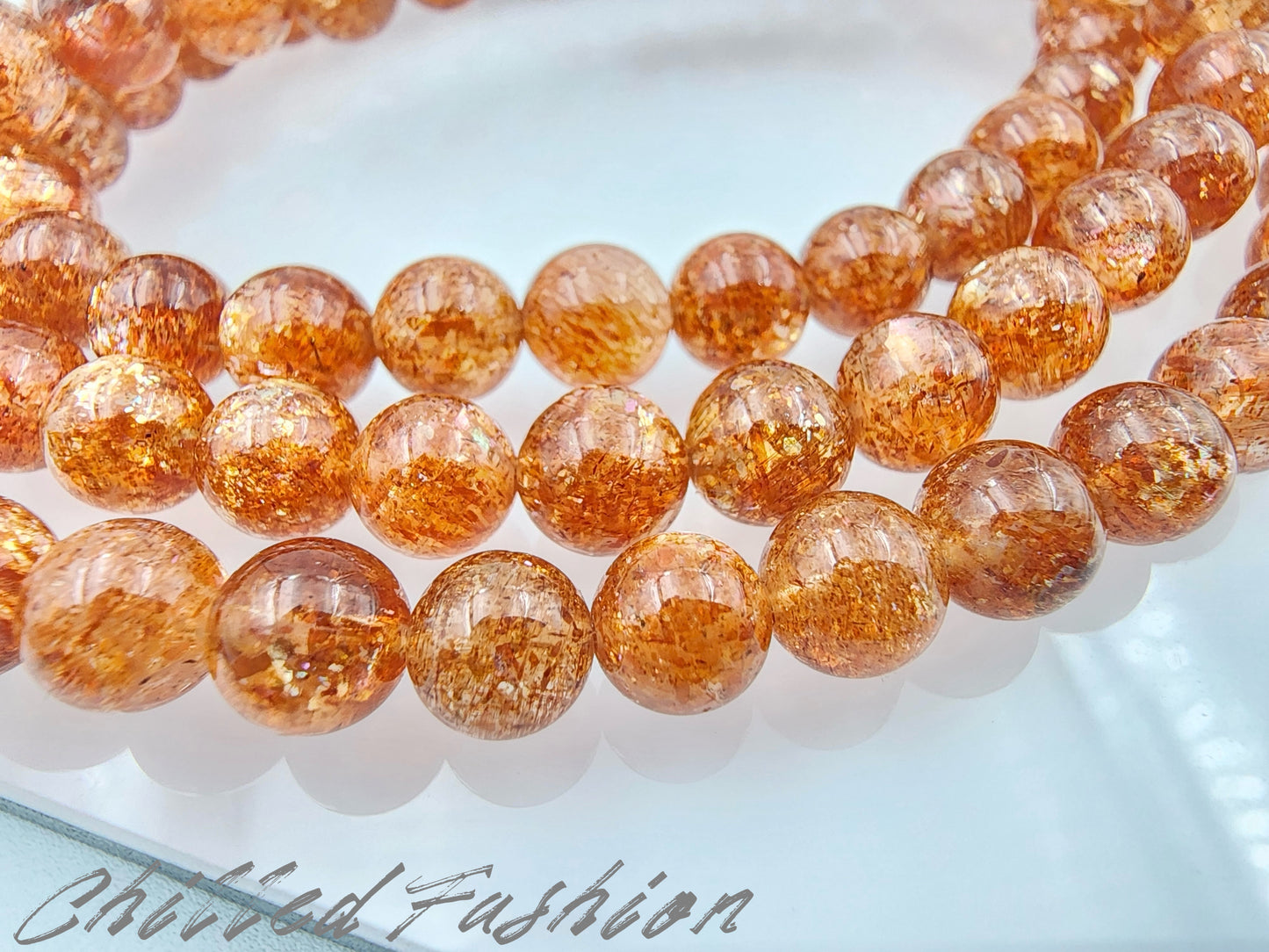 [Bracelet] 6mm Triple Wrap Golden Sunstone Bracelet