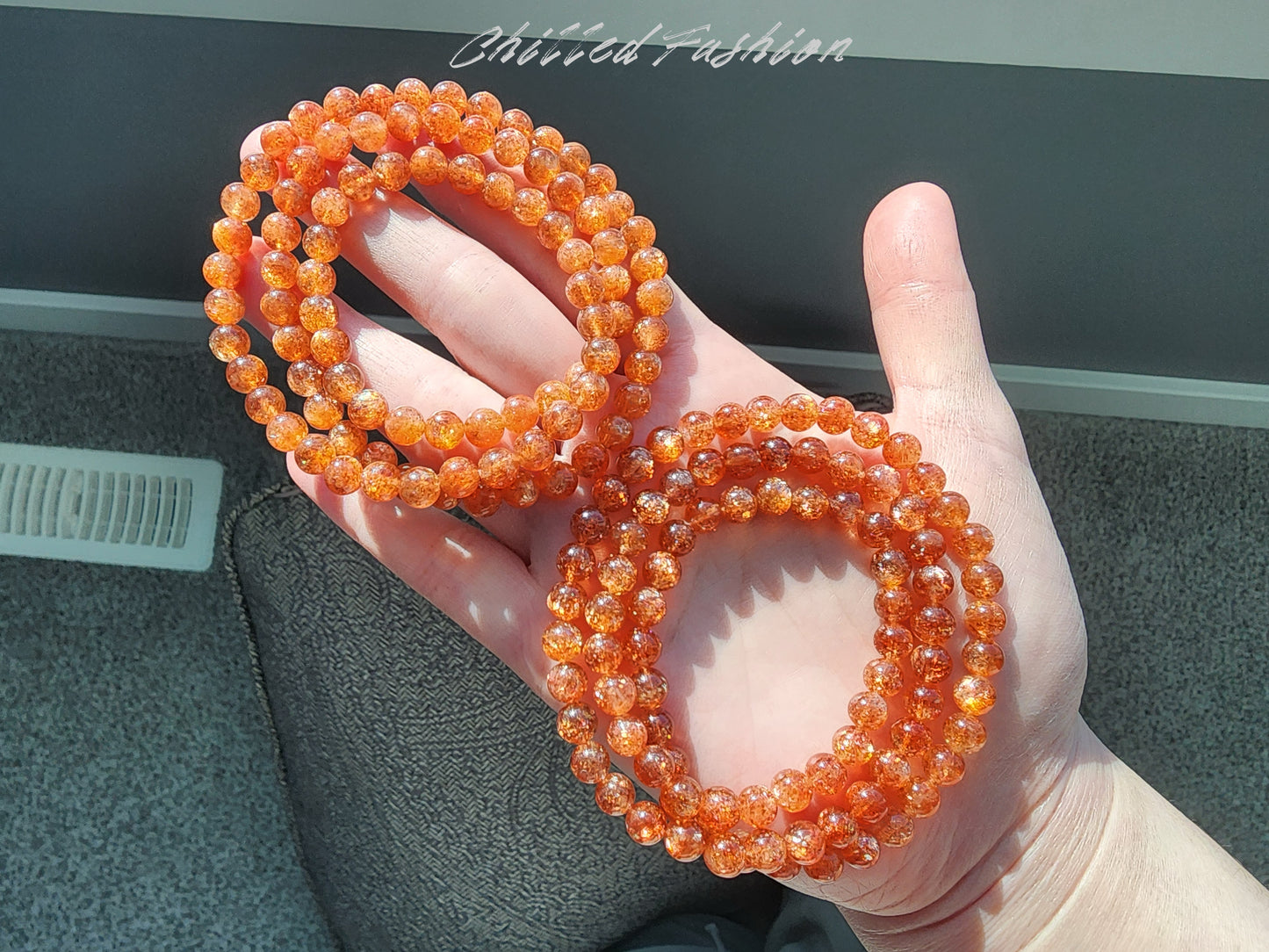 [Bracelet] 6mm Triple Wrap Golden Sunstone Bracelet