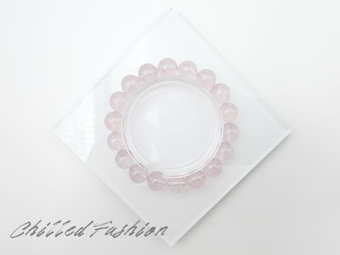 [Bracelet] 11mm Mozambique Rose Quartz Bracelet