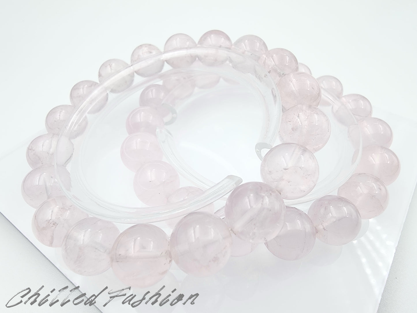 [Bracelet] 11mm Mozambique Rose Quartz Bracelet
