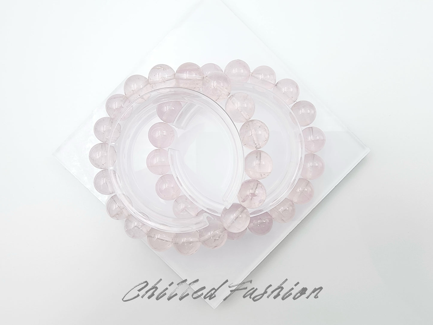 [Bracelet] 11mm Mozambique Rose Quartz Bracelet