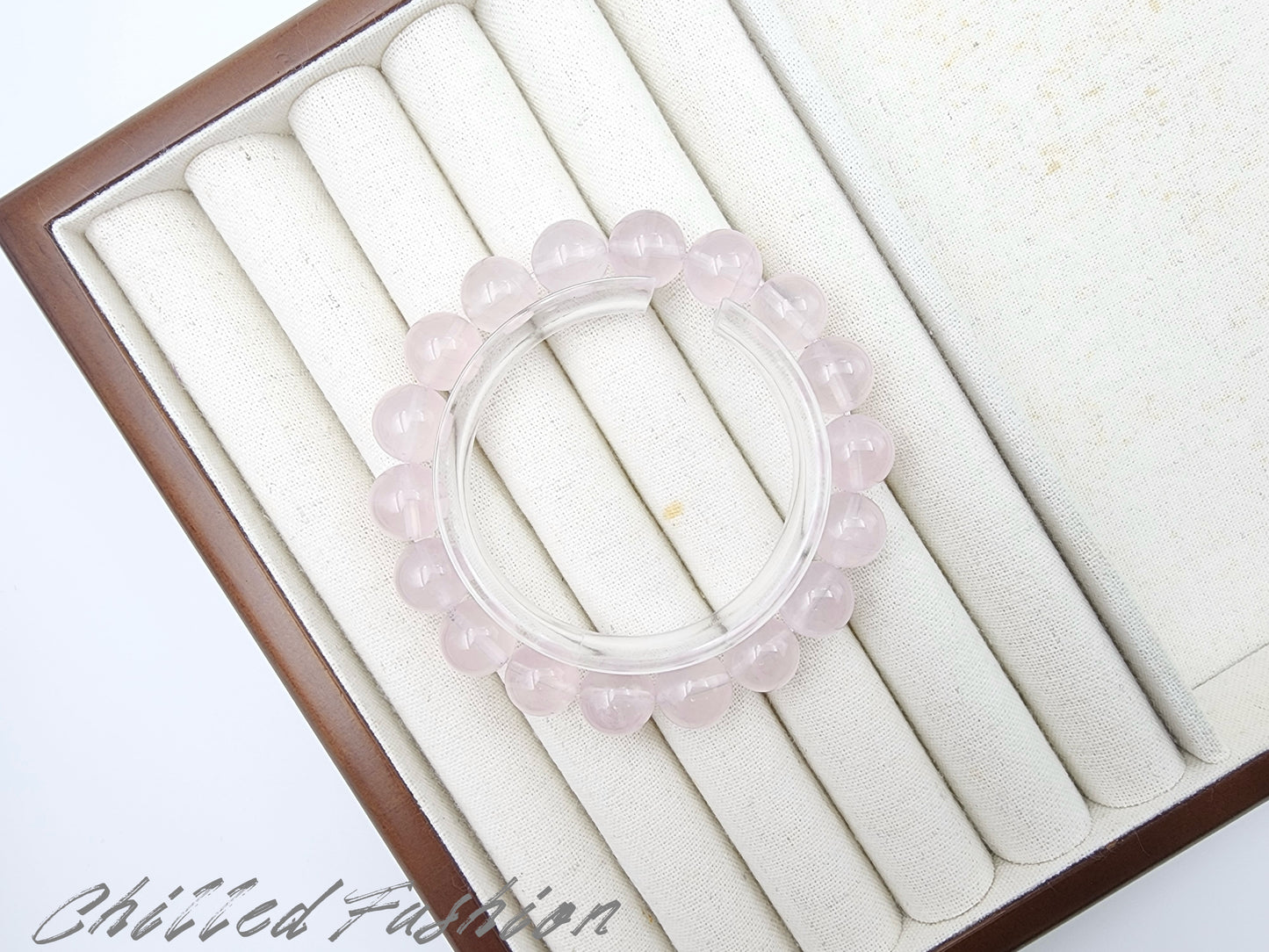 [Bracelet] 11mm Mozambique Rose Quartz Bracelet