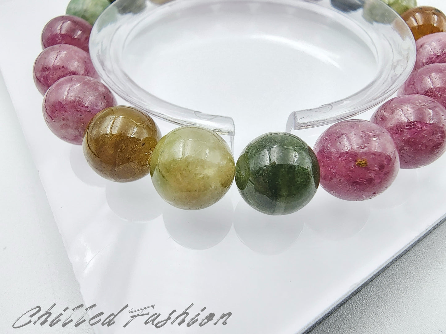 [Bracelet] 9mm Natural Multi Color Tourmaline Bracelet