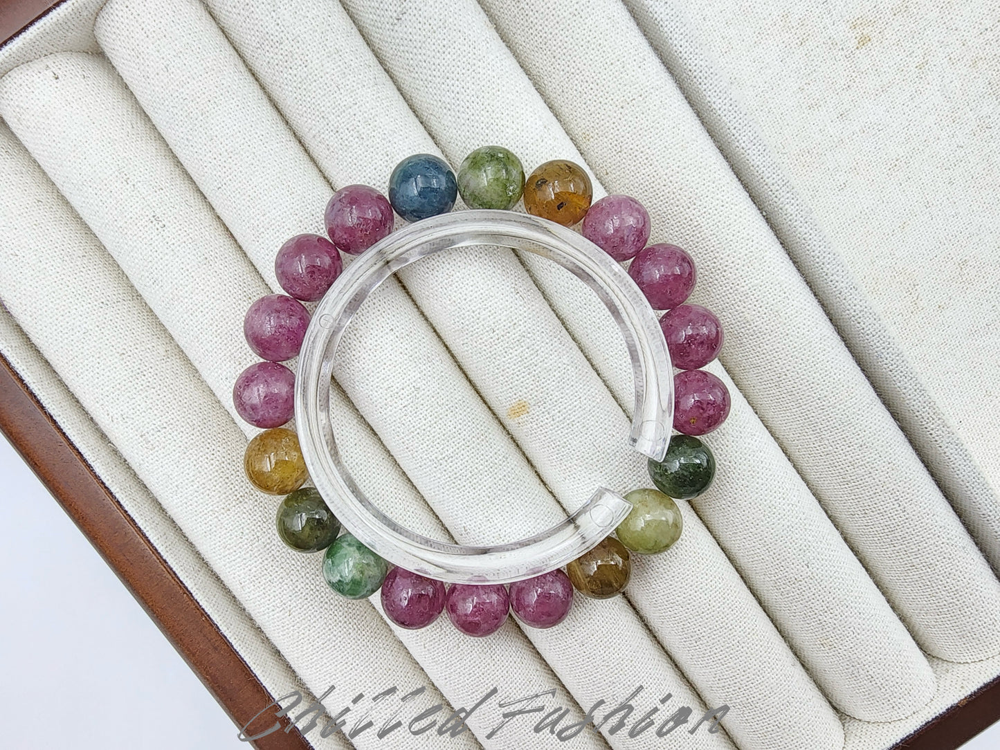 [Bracelet] 9mm Natural Multi Color Tourmaline Bracelet