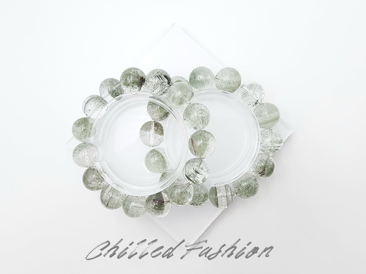[Bracelet] Natural Starry Green Phantom Quartz Bracelet