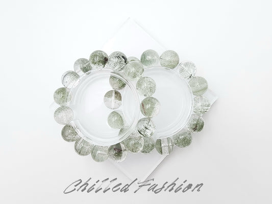 [Bracelet] Natural Starry Green Phantom Quartz Bracelet