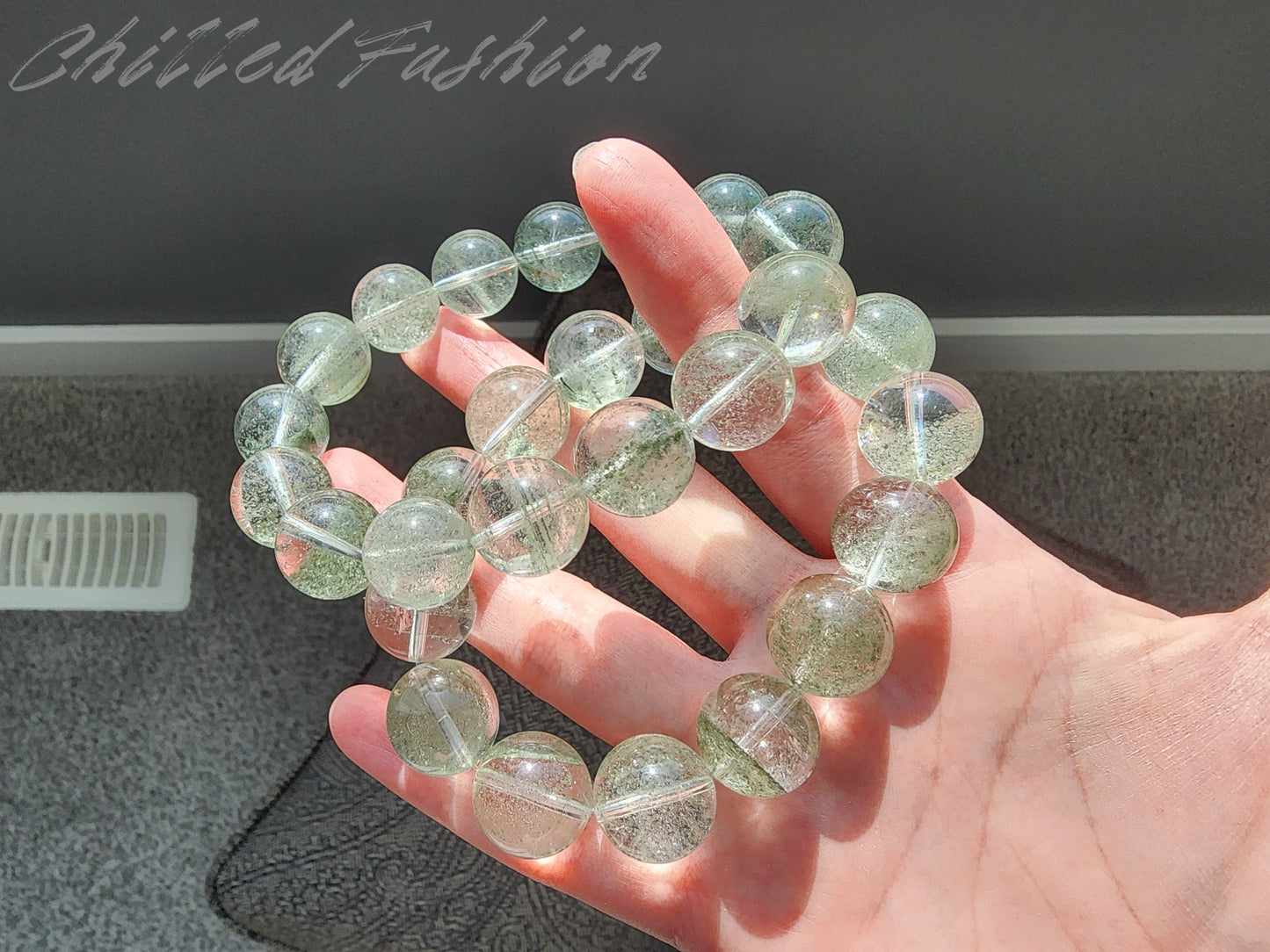 [Bracelet] Natural Starry Green Phantom Quartz Bracelet