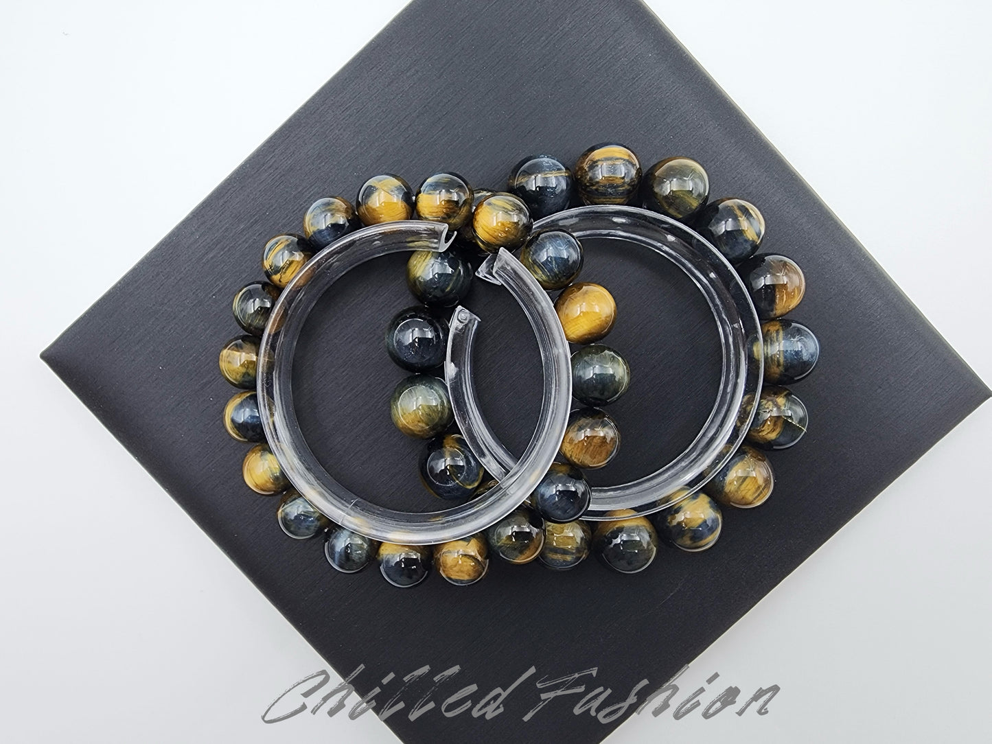 [Bracelet] Natural Golden Blue Tiger Eye Bracelet