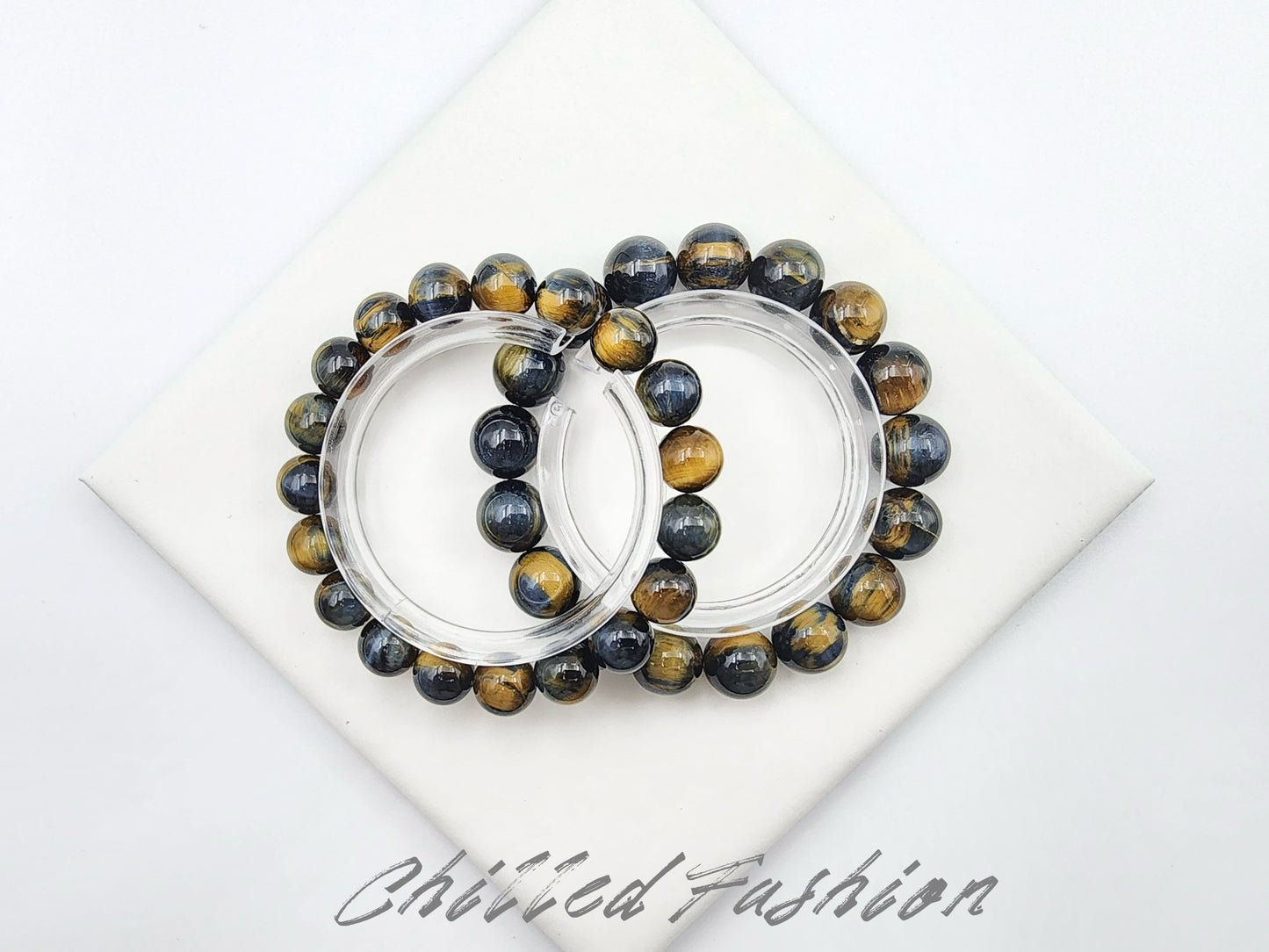 [Bracelet] Natural Golden Blue Tiger Eye Bracelet