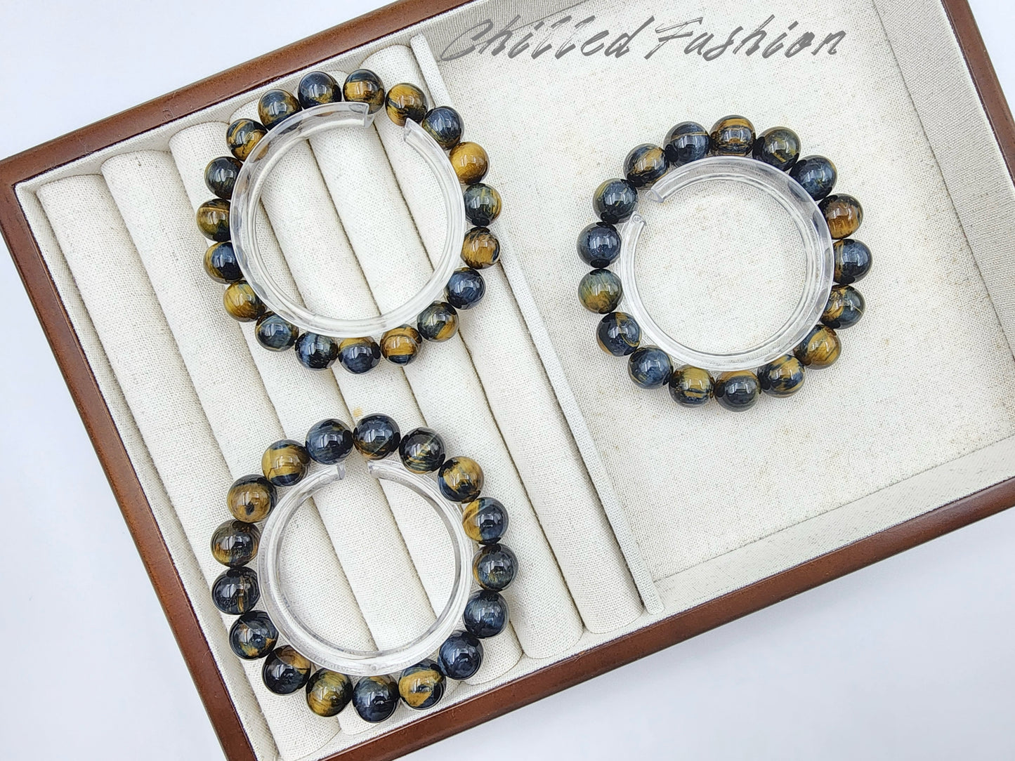 [Bracelet] Natural Golden Blue Tiger Eye Bracelet