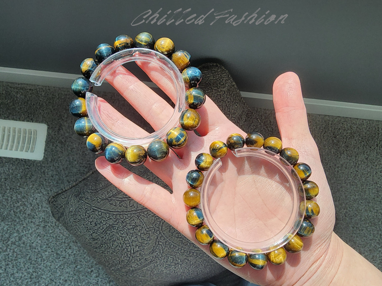 [Bracelet] Natural Golden Blue Tiger Eye Bracelet