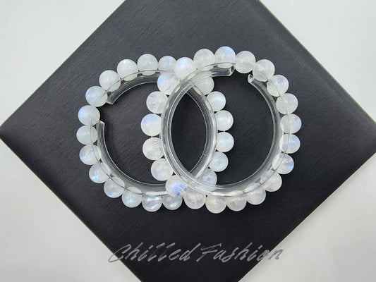[Bracelet] 9mm Blue Moonstone Bracelet