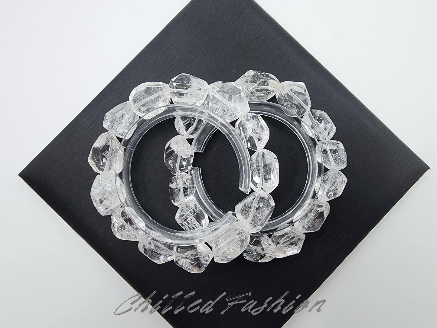 [Bracelet] Faceted Clear Quartz Bracelet