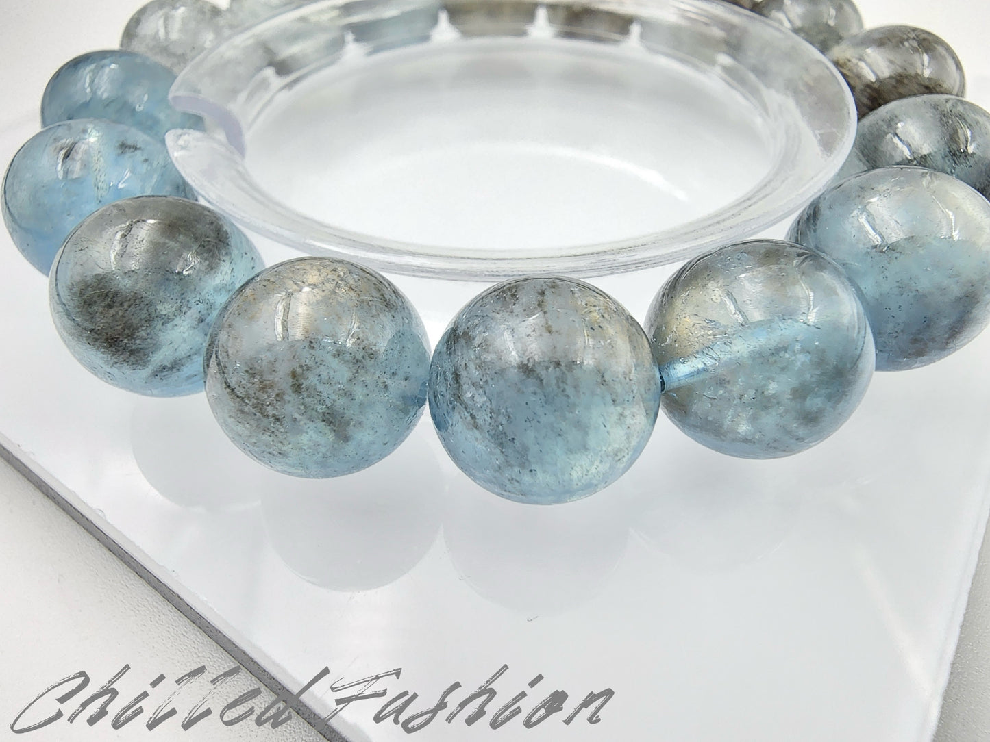 [Bracelet] 13mm Sparkling Aquamarine Bracelet