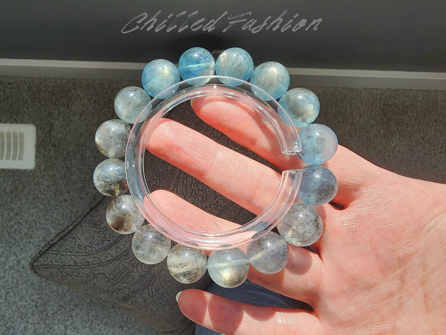 [Bracelet] 13mm Sparkling Aquamarine Bracelet