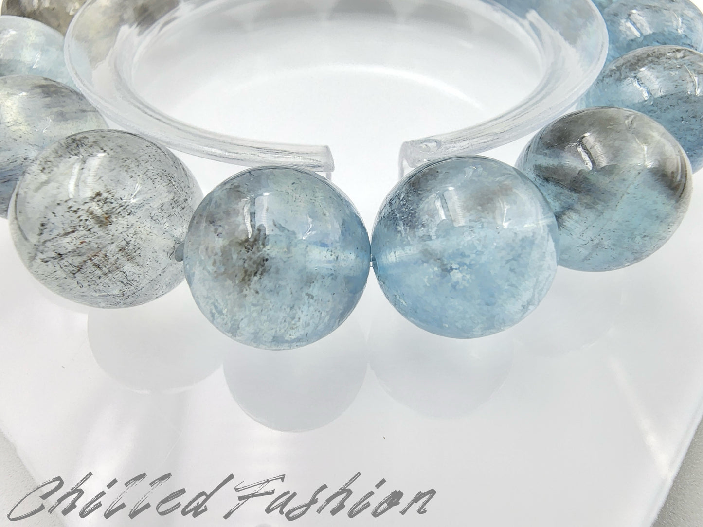 [Bracelet] 13mm Sparkling Aquamarine Bracelet