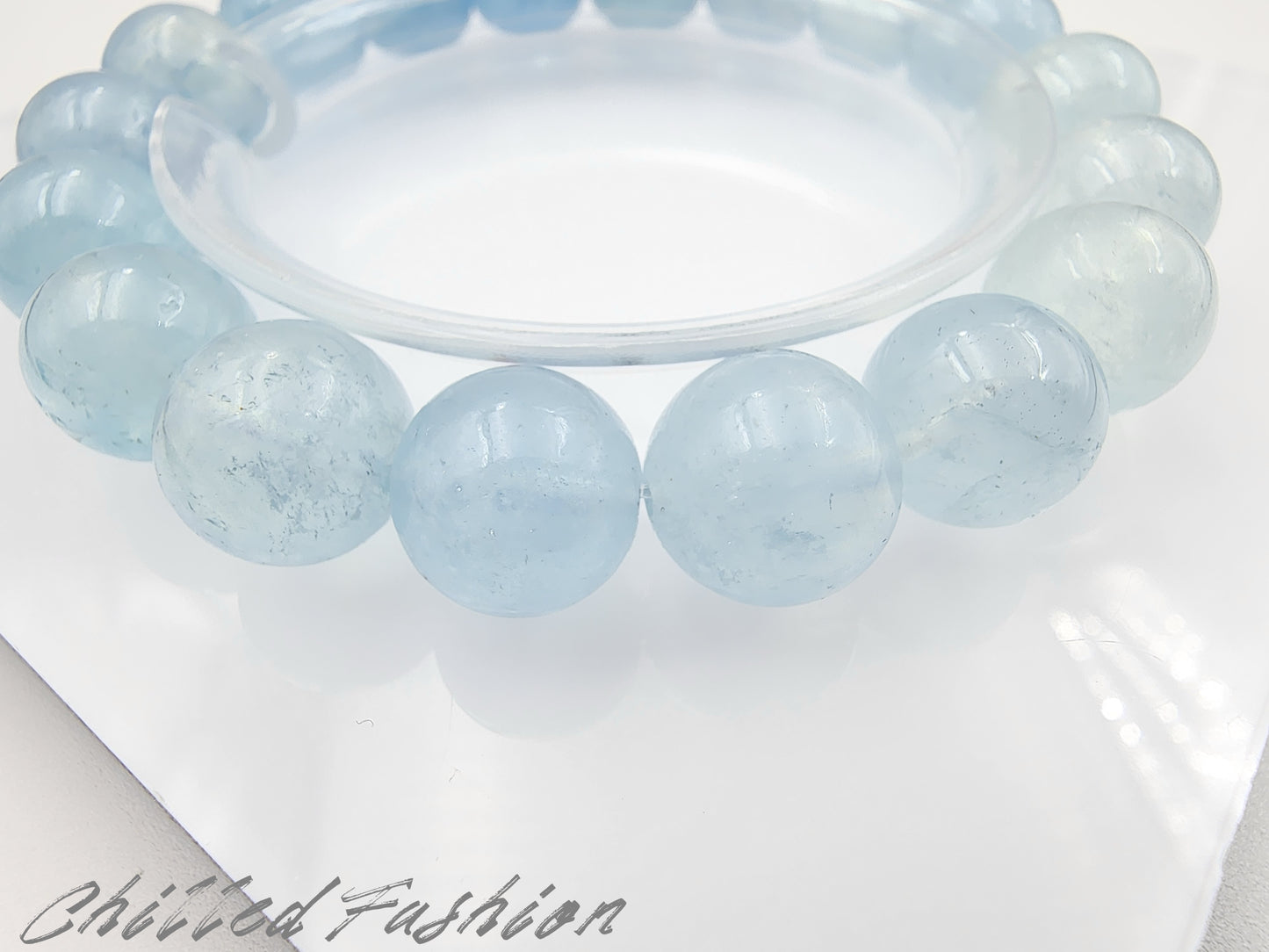 [Bracelet] 11mm Gradient Aquamarine Bracelet