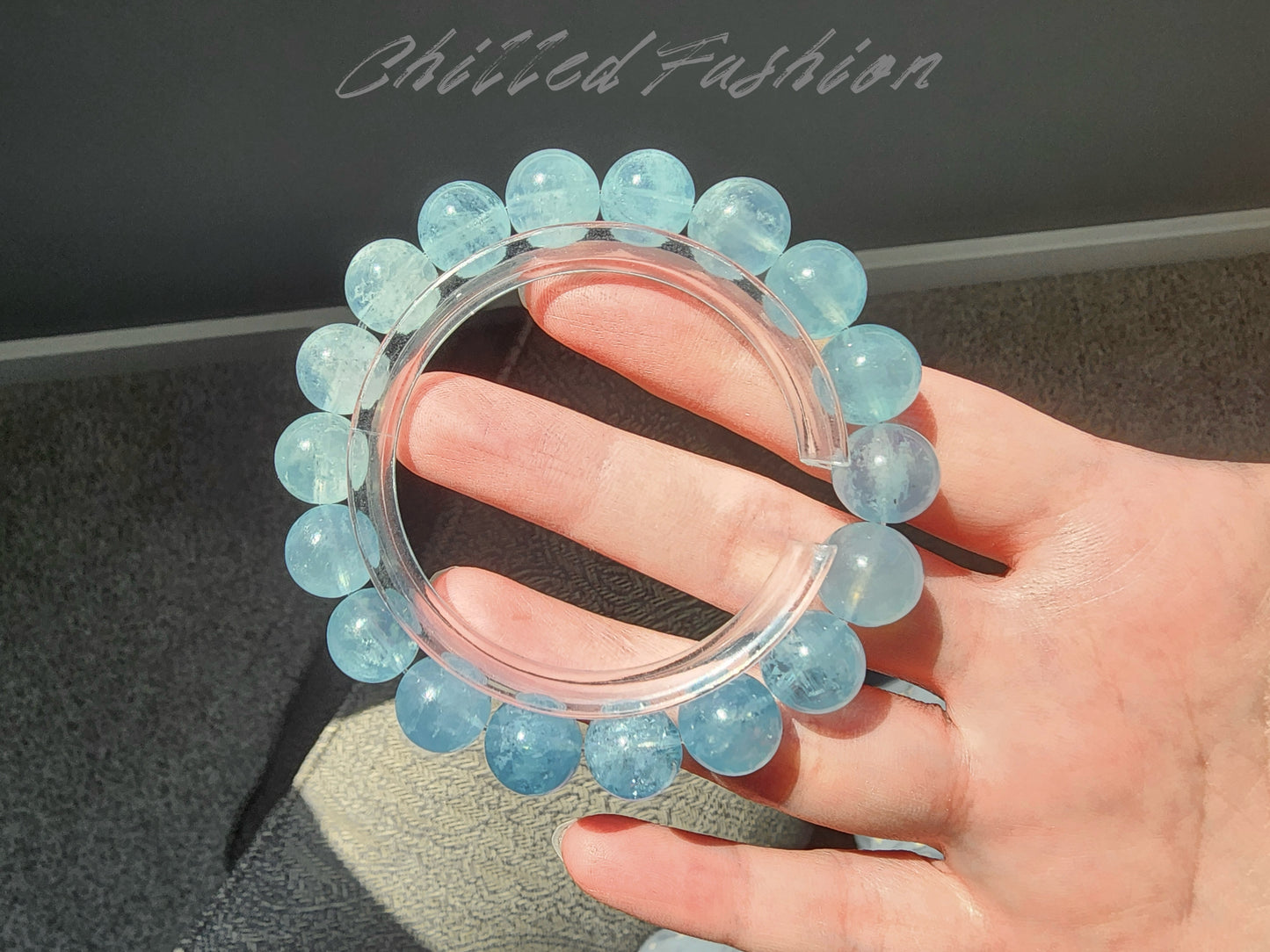 [Bracelet] 11mm Gradient Aquamarine Bracelet