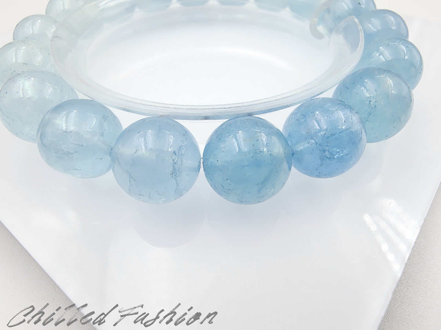 [Bracelet] 11mm Gradient Aquamarine Bracelet