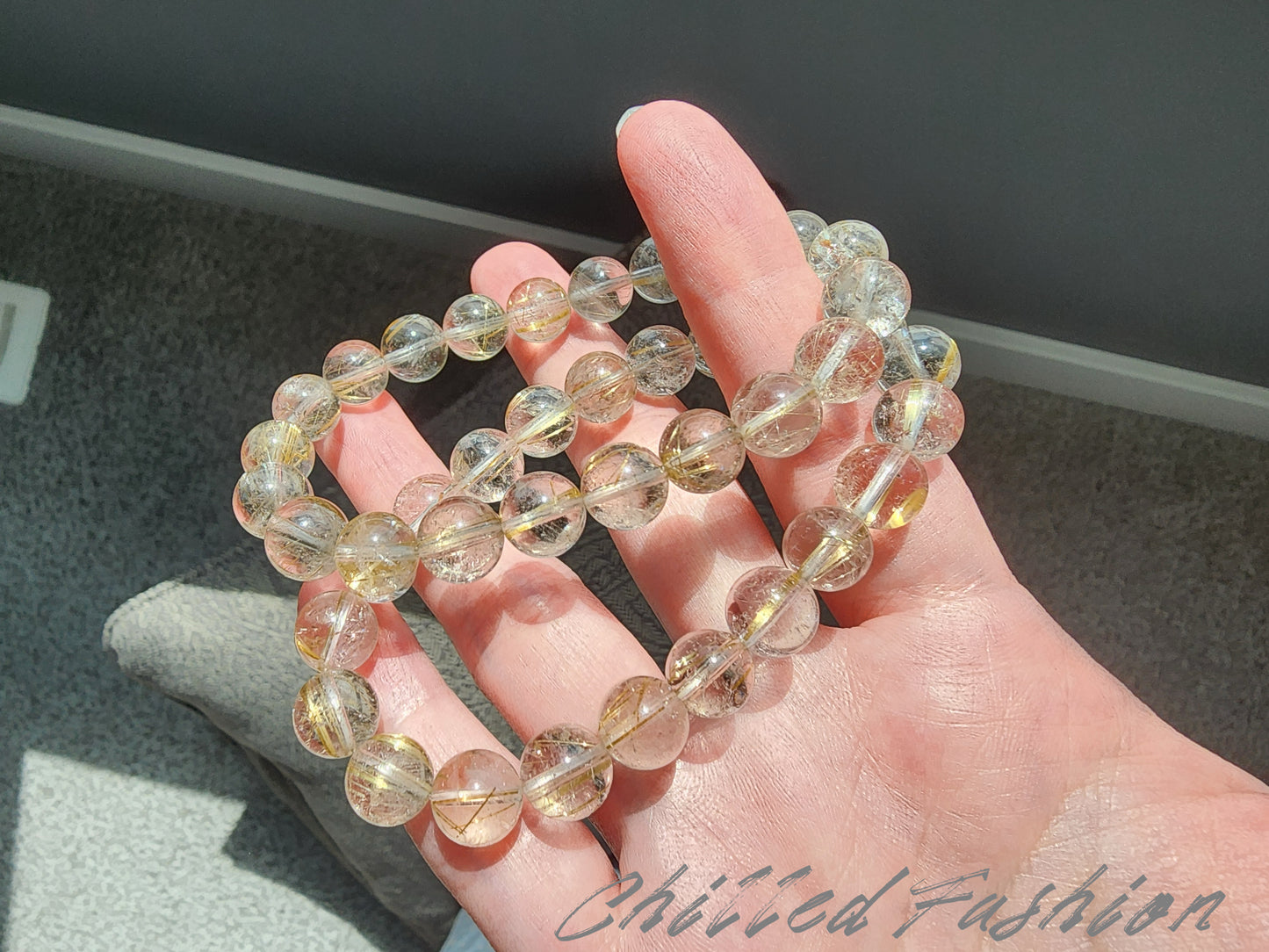 [Bracelet] 9mm Golden Rutilated Quartz Bracelet