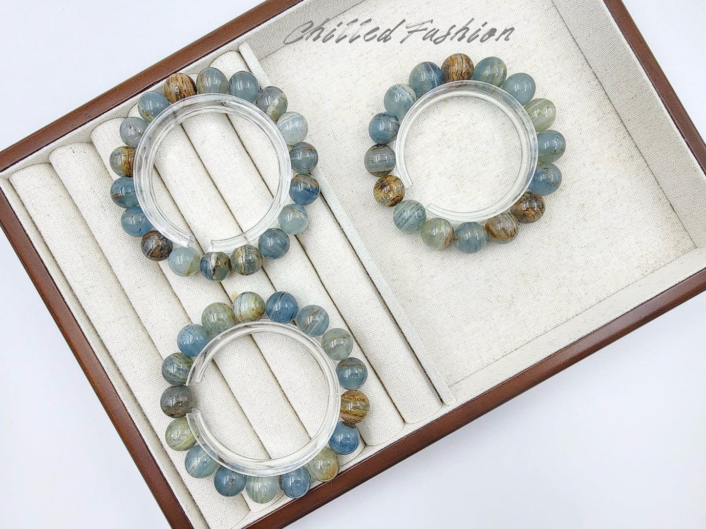 [Bracelet] Genuine Blue Calcite Gemstone Bracelet for Positive Energy Flow