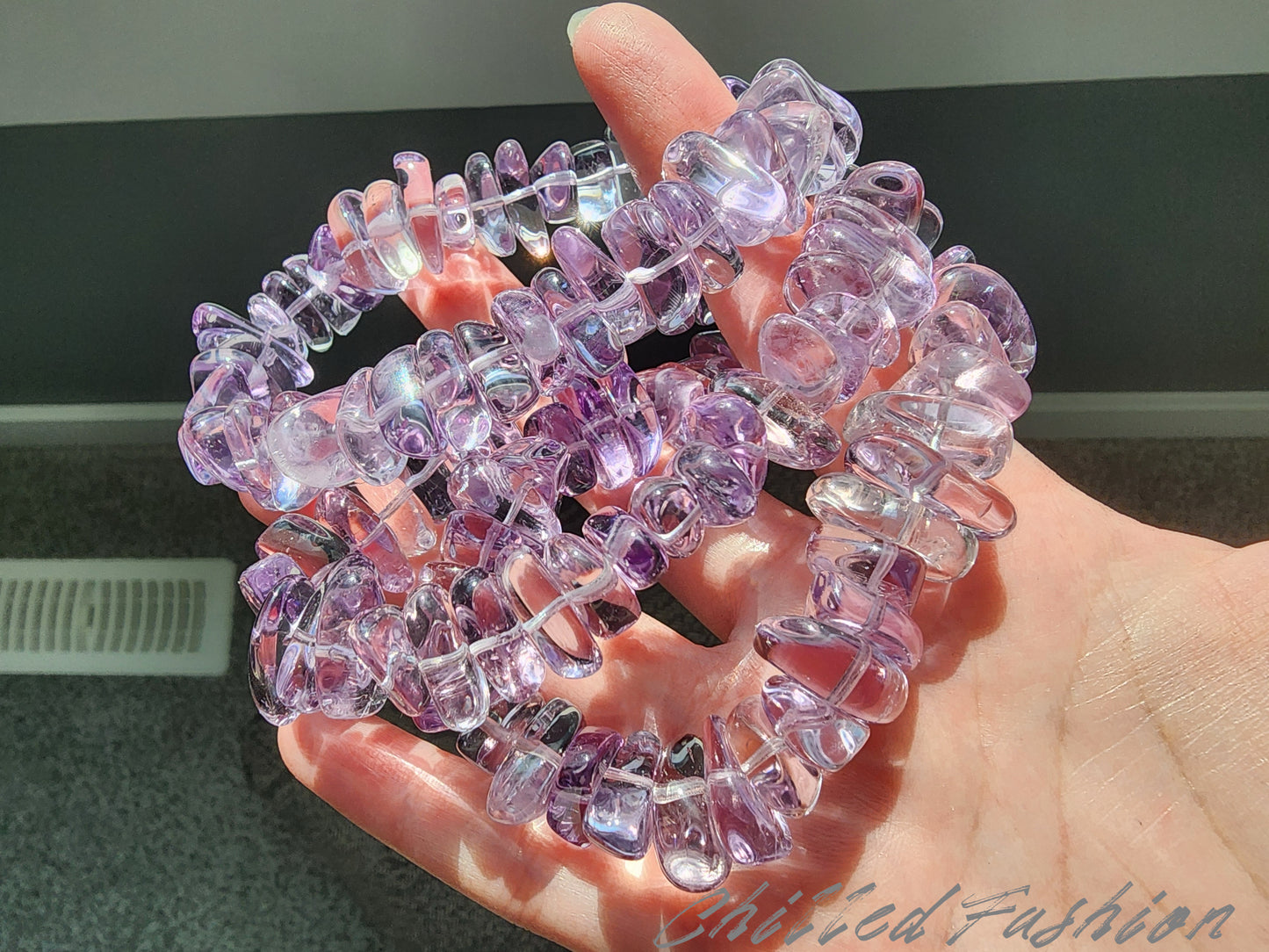 [Bracelet] Natural Bolivian Amethyst Chip Bracelet