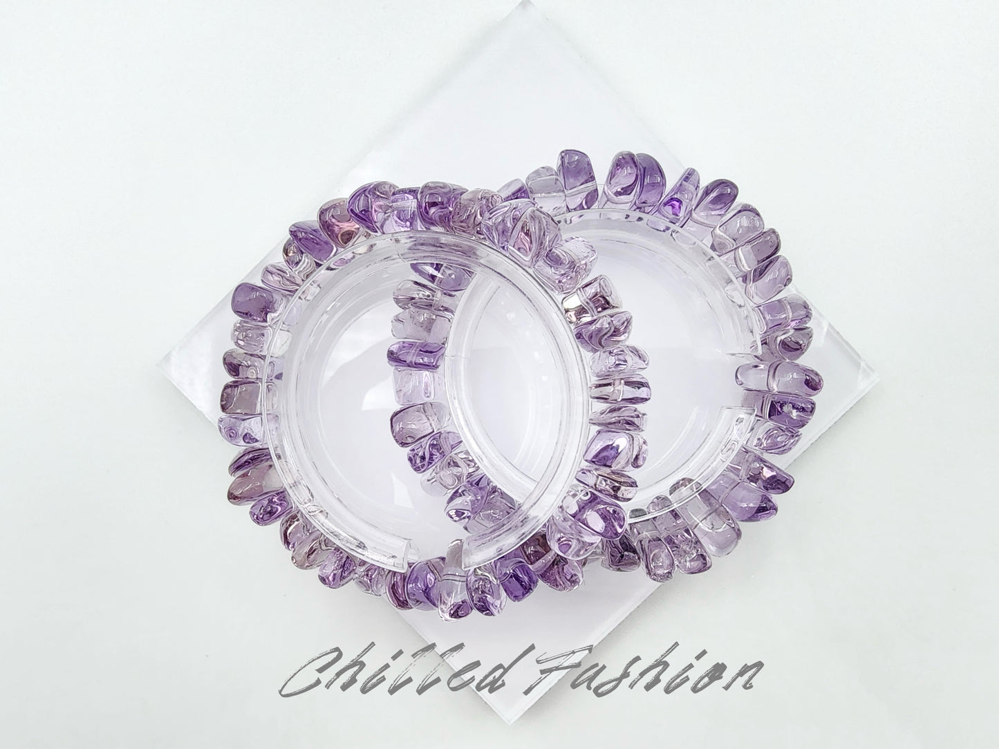[Bracelet] Natural Bolivian Amethyst Chip Bracelet