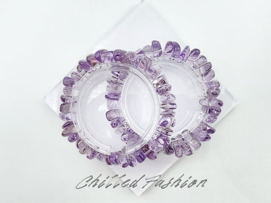 [Bracelet] Natural Bolivian Amethyst Chip Bracelet