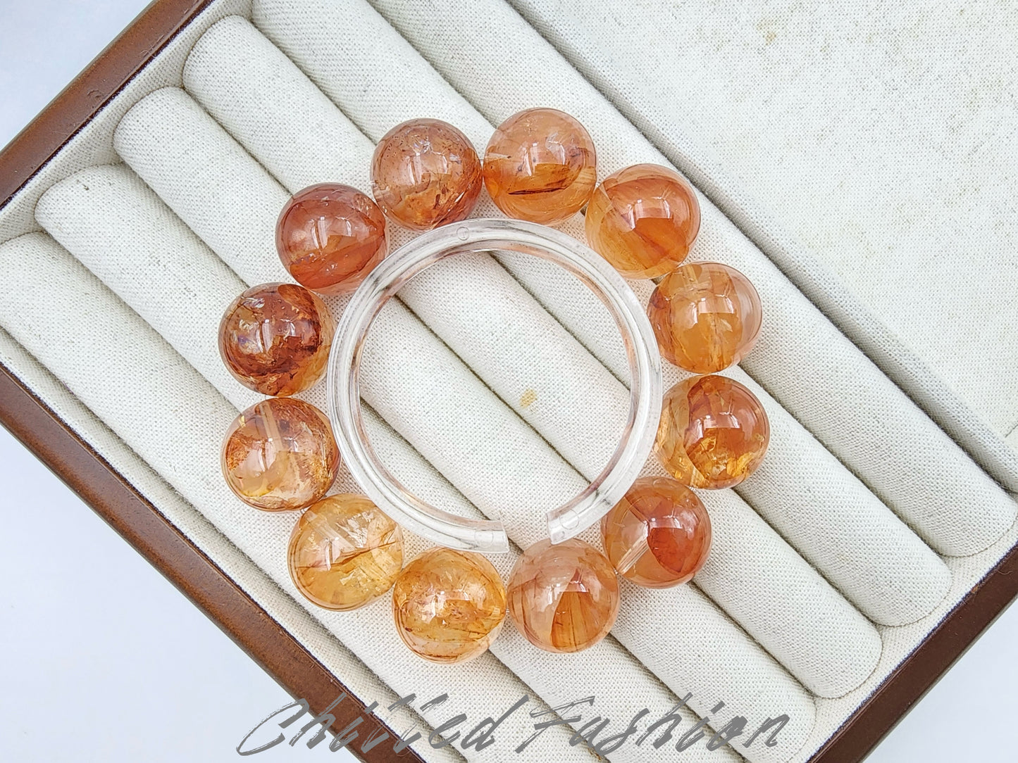 [Bracelet] 18mm Brazilian Golden Hematoid Quartz Bracelet