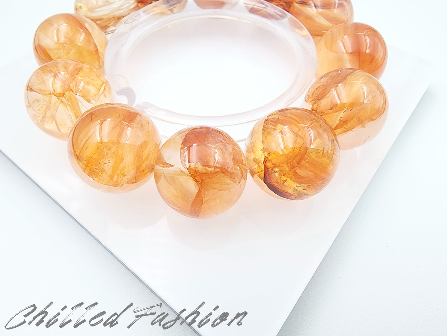 [Bracelet] 18mm Brazilian Golden Hematoid Quartz Bracelet