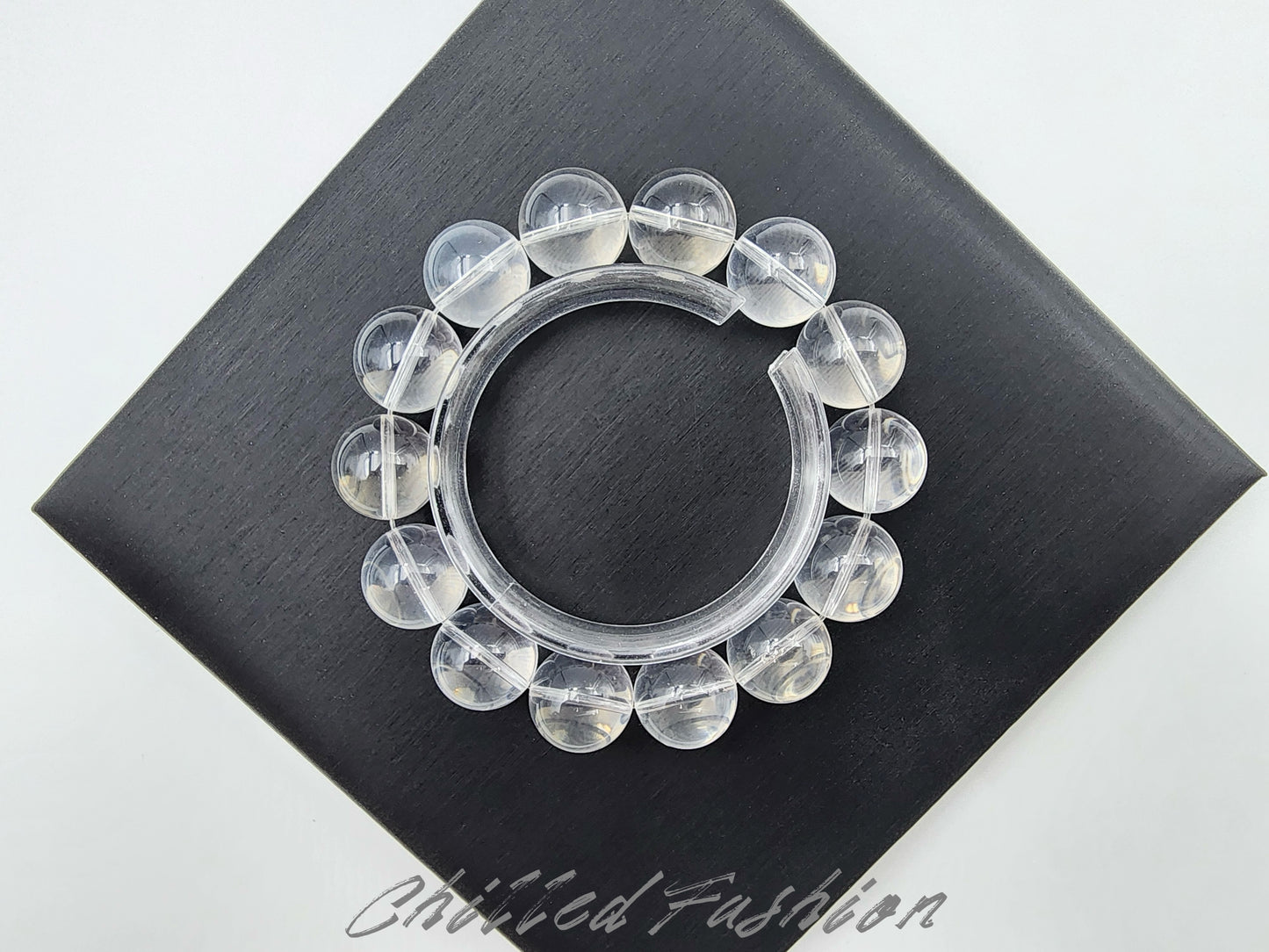 [Bracelet] 15mm Blue Flash Clear Quartz Bracelet