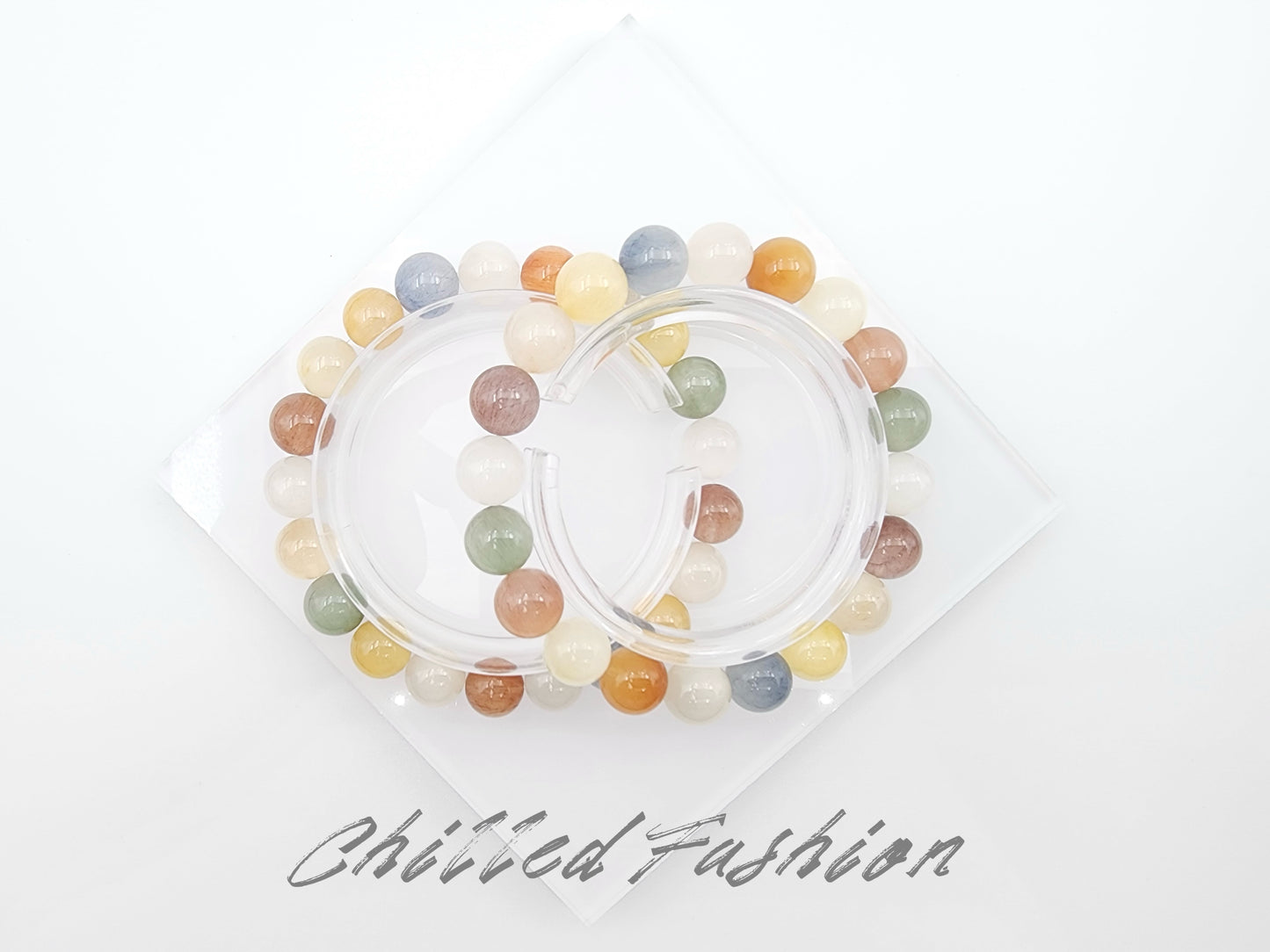 [Bracelet] 9mm Colorful Rabbit Hair Quartz Bracelet
