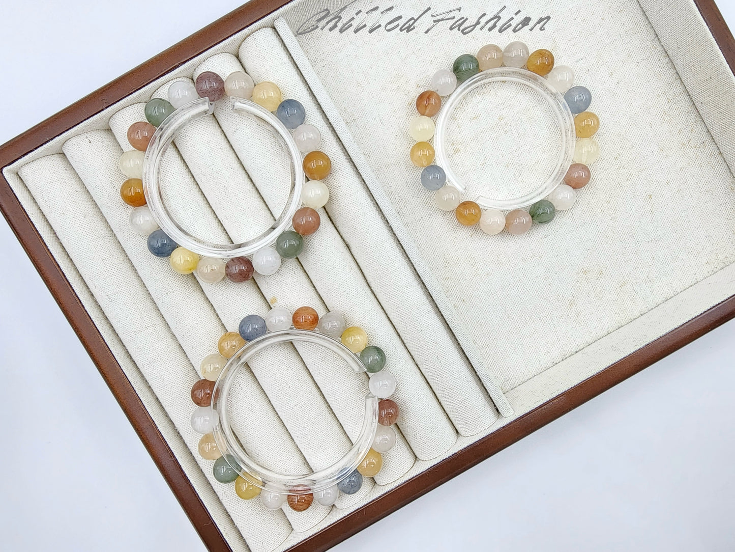 [Bracelet] 9mm Colorful Rabbit Hair Quartz Bracelet