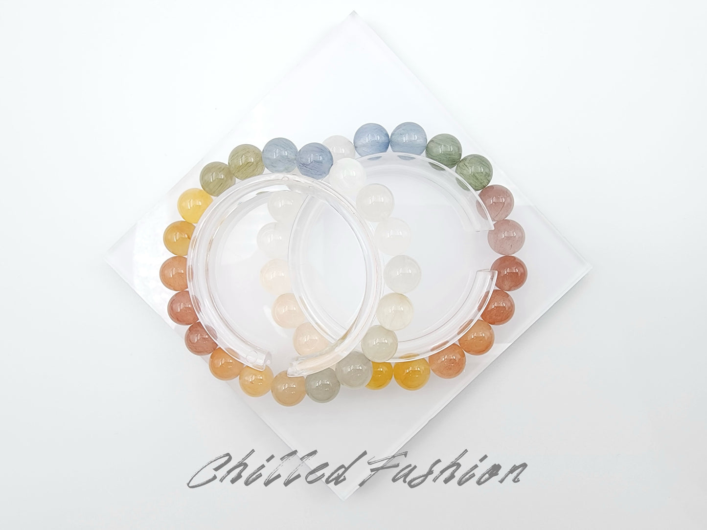 [Bracelet] Rainbow Rabbit Hair Quartz Bracelet