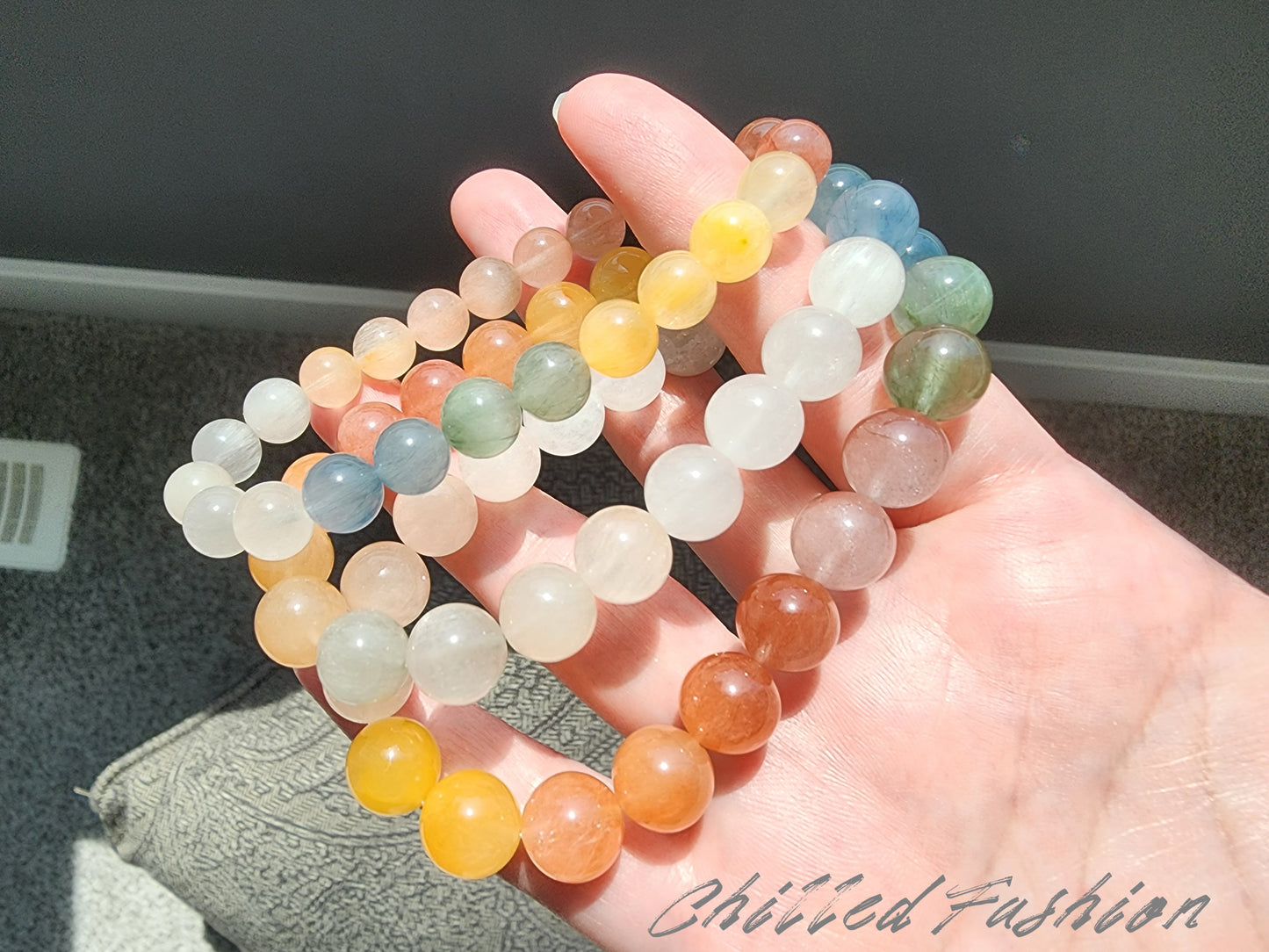 [Bracelet] Rainbow Rabbit Hair Quartz Bracelet