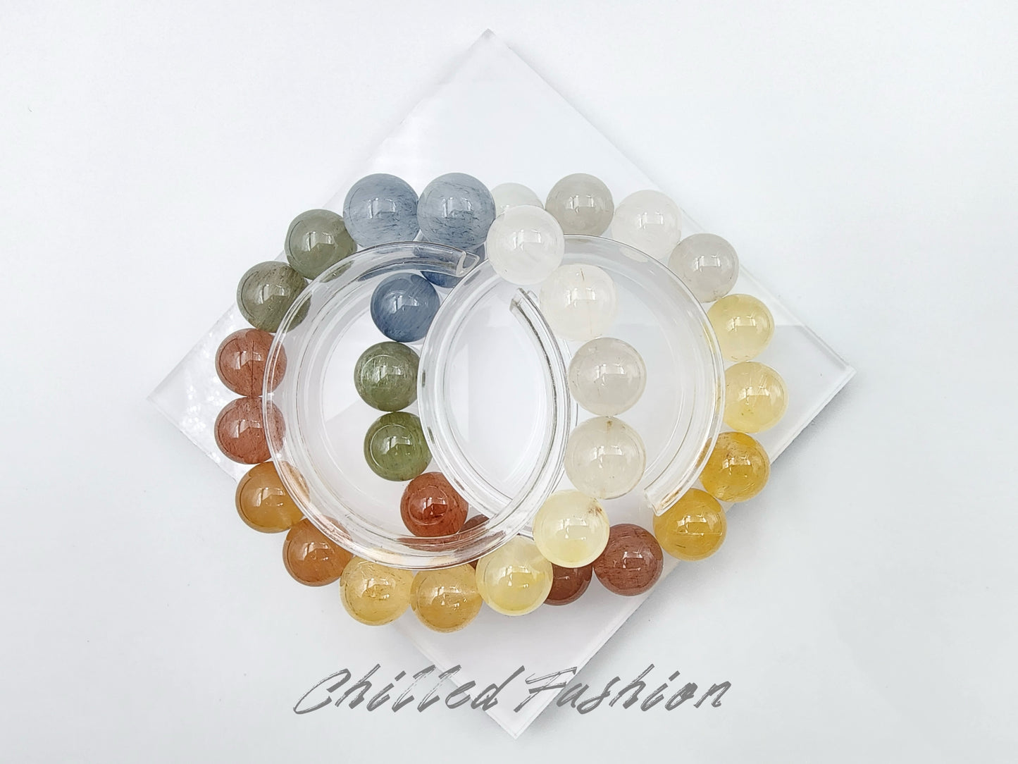 [Bracelet] Rainbow Rabbit Hair Quartz Bracelet