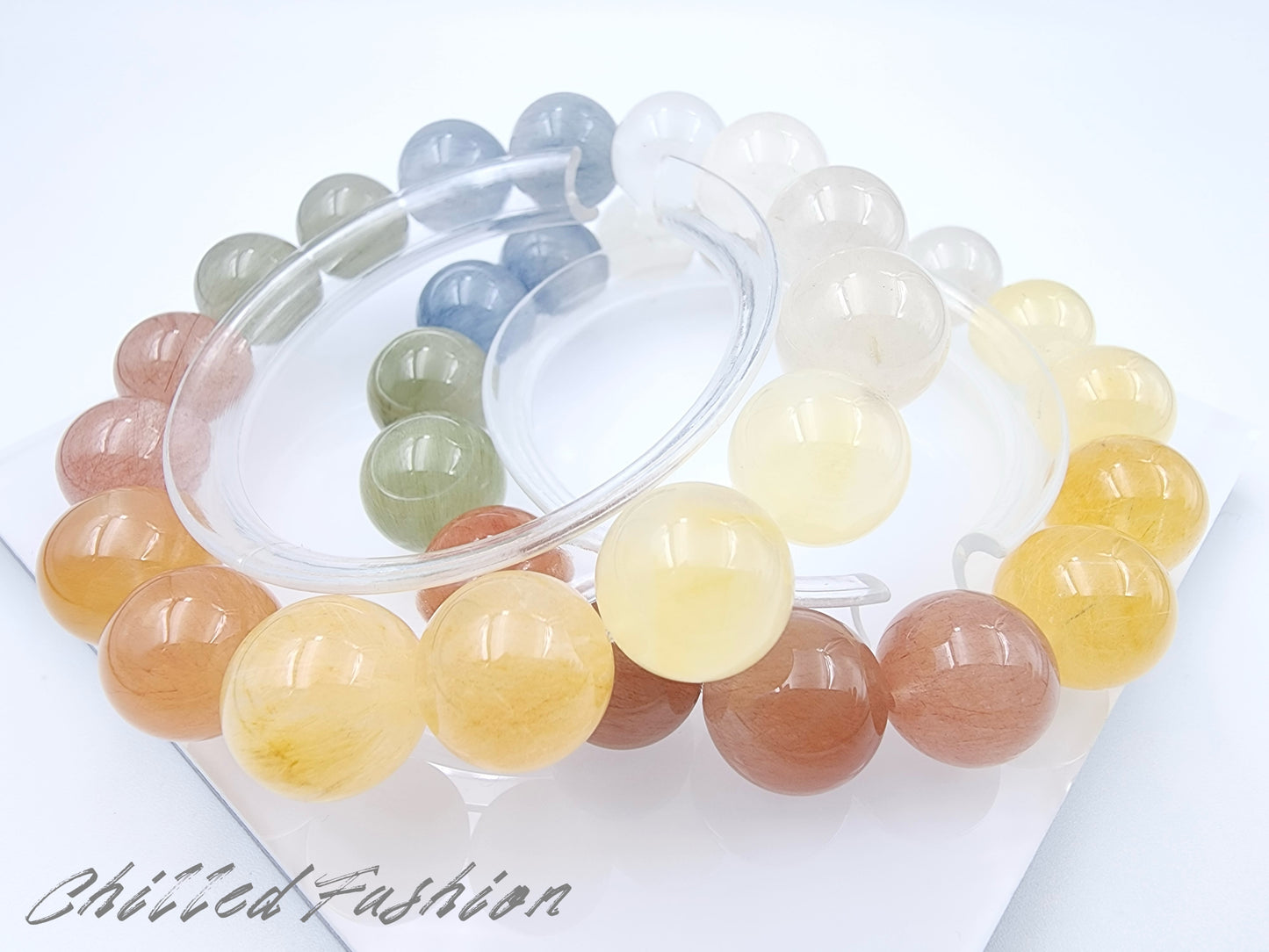 [Bracelet] Rainbow Rabbit Hair Quartz Bracelet