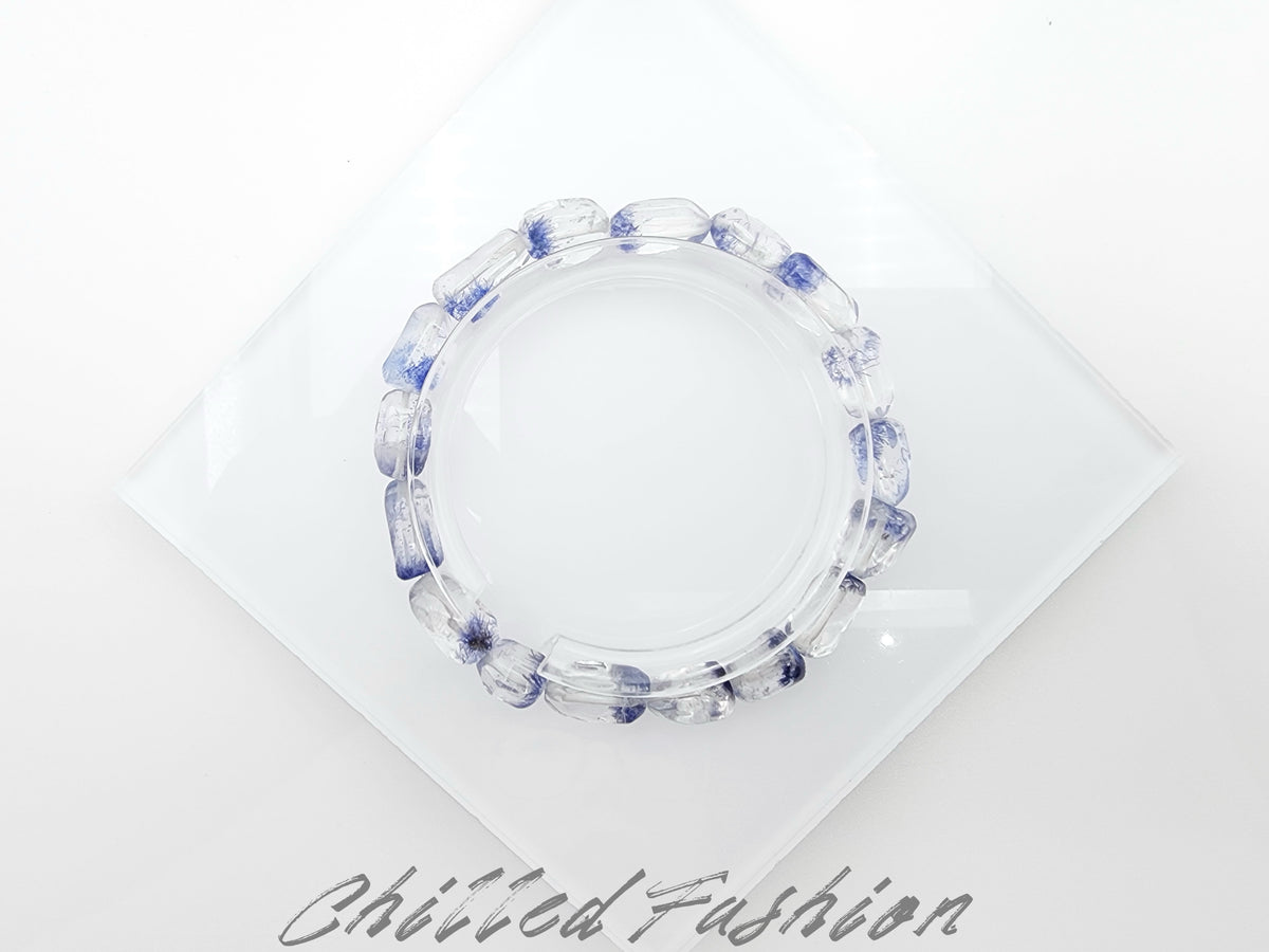 [Bracelet] Dumortierite-in-Quartz Bracelet